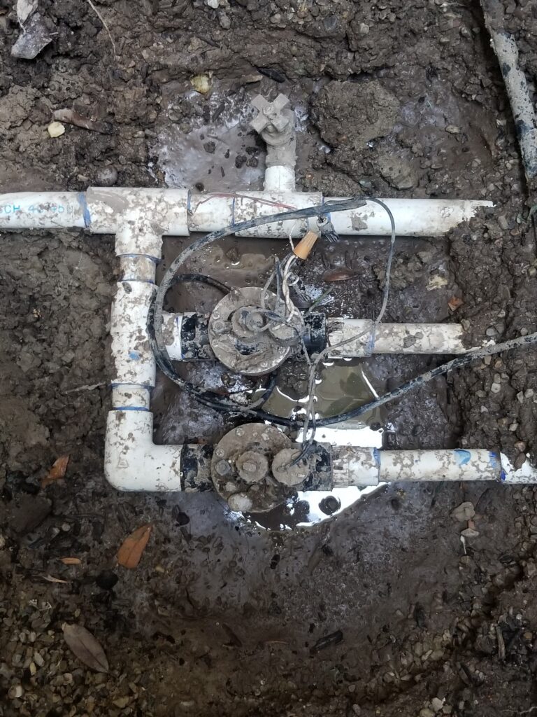 Sprinkler valve box repair on a residential system