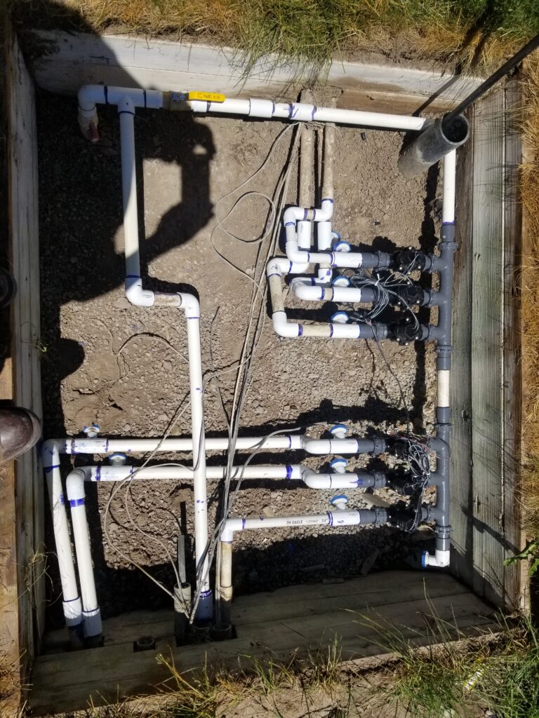 Irrigation valve repair work in progress